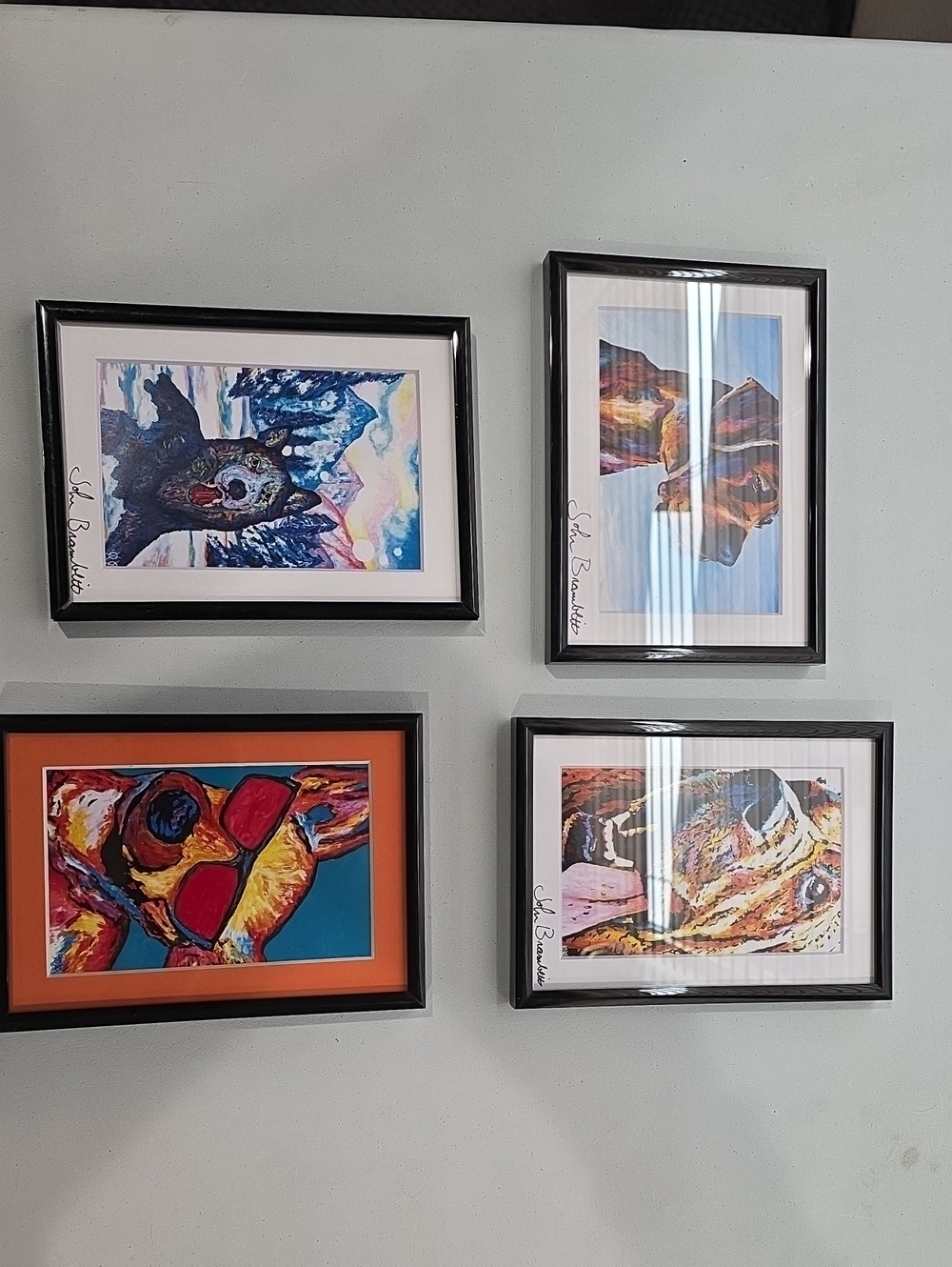 John Bramblitt-4 Cute Fun Framed Dog Prints